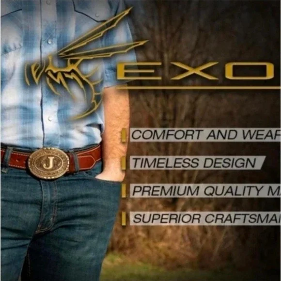 Montana Silversmiths Exos Brass Cast Filigree Initial "N" Western Belt Buckle! - Picture 6 of 7